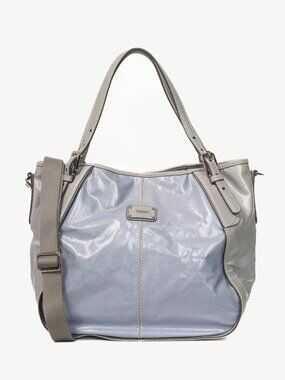 Tod's G-Line Blue & Grey Coated Canvas 2-Way Tote